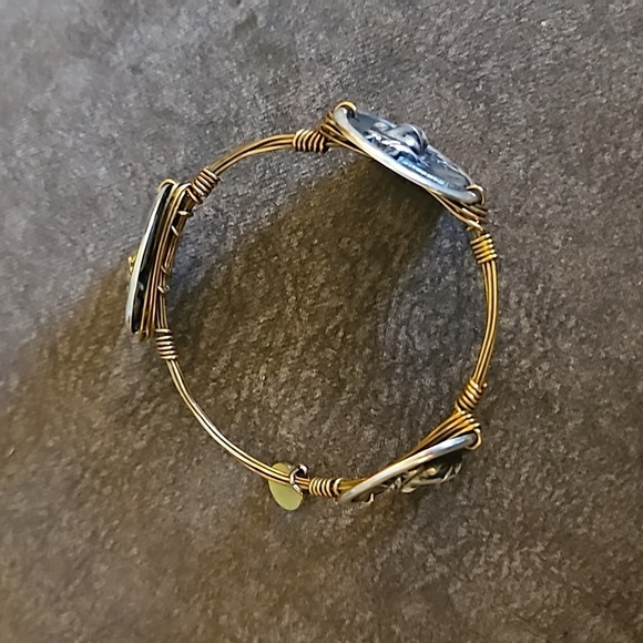 ARTISAN CH Rustic Equestrian Horse Coin Wire Wrapped Bracelet - Picture 7 of 8